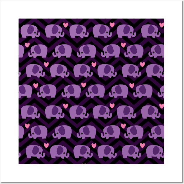 Pastel Goth Purple Elephant Wall Art by UniFox